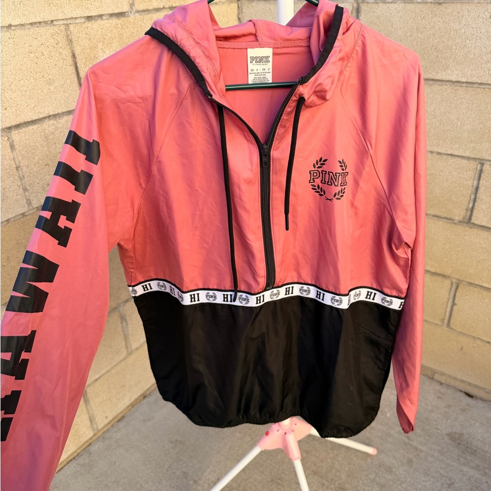 PINK Victoria's Secret Coral and Black Hoodie